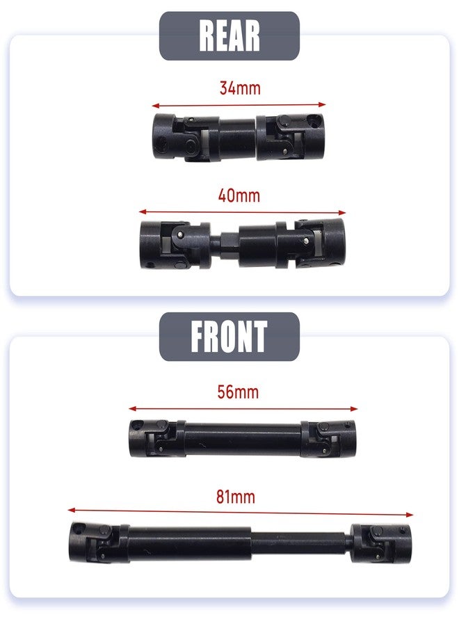HOPLEX Steel RC Drive Shaft 2Pcs Center Drive Shaft for 1/24 RC Crawler Axial SCX24 Deadbolt AXI90081 Upgrate Part - Image 3